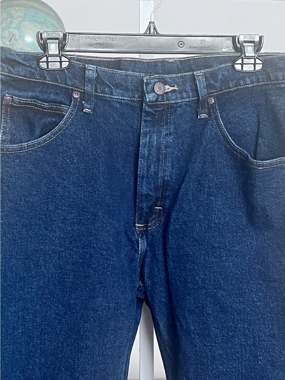 Wrangler Five Star Premium Jeans Western Straight Leg Mid Rise Blue SZ 33x30